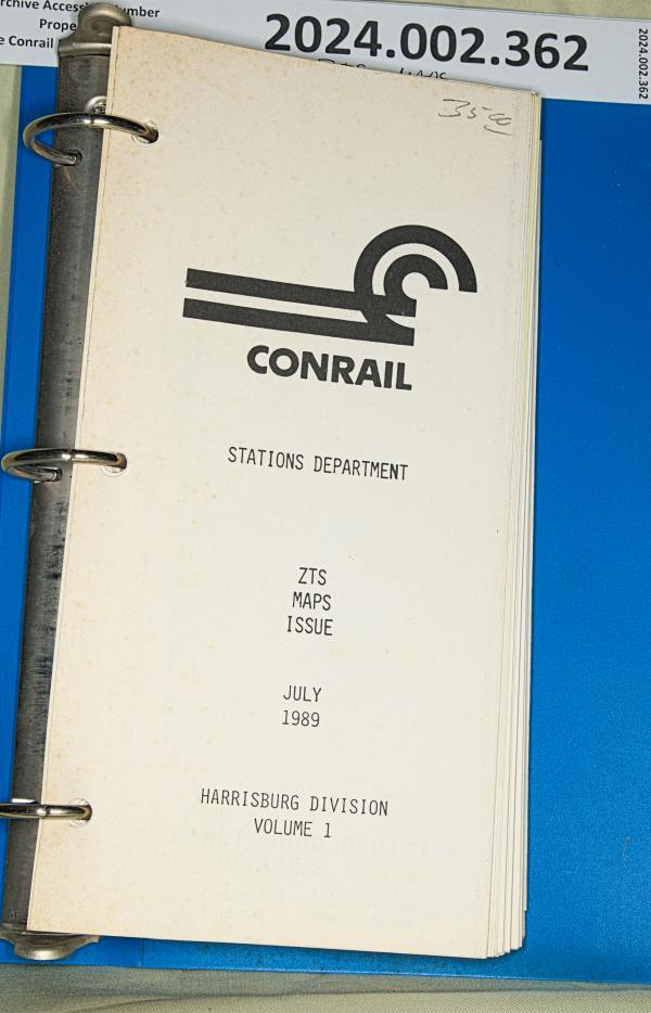 ZTS Maps, Harrisburg Division, Vol. 1, July 1989