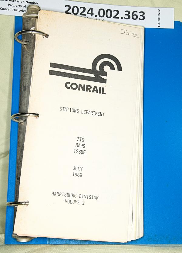 ZTS Maps, Harrisburg Division, Vol. 2, July 1989