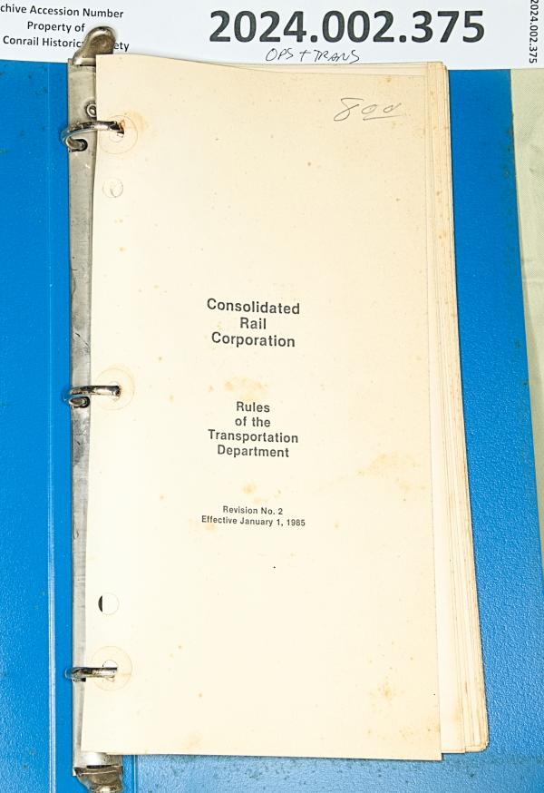 CR Rules of the Transportation Dept., Revision #2 eff. 1985-01-01