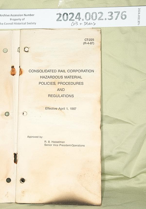 CR Hazmat Policies, Procedures & Regulations eff. 1987-04-01