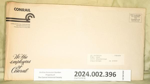 Pamphlet We the Employees of Conrail with enclosed letter & envelope