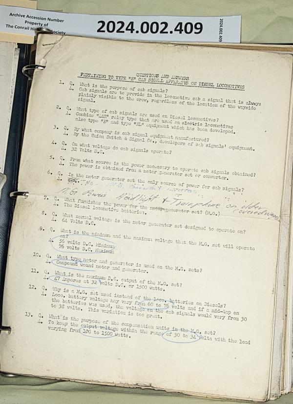 Penn Central, Training Manual about Locomotive Electronics, 1969