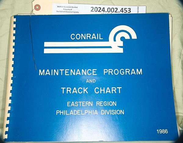 Track Chart 1986 Eastern Region Philadelphia Divison