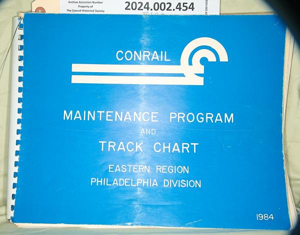 Track Chart 1984 Eastern Region Philadelphia Division