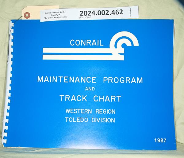 Track Chart, Western Region, Toledo Division, 1987