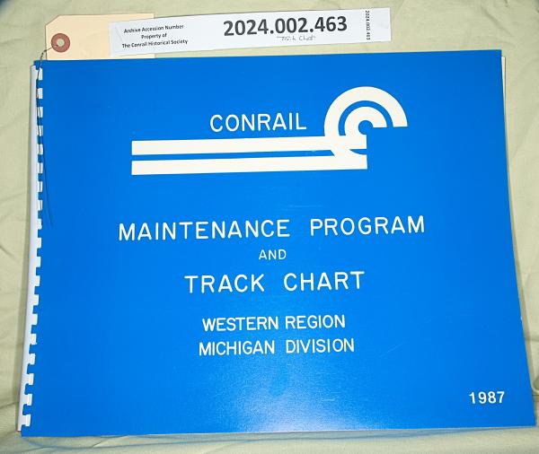 Track Chart, Western Region, Michigan Division, 1987