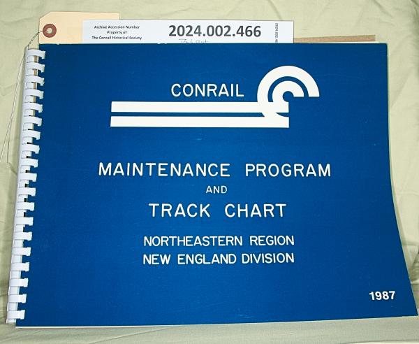 Track Chart, Northeastern Region, New Engalnd Division, 1987