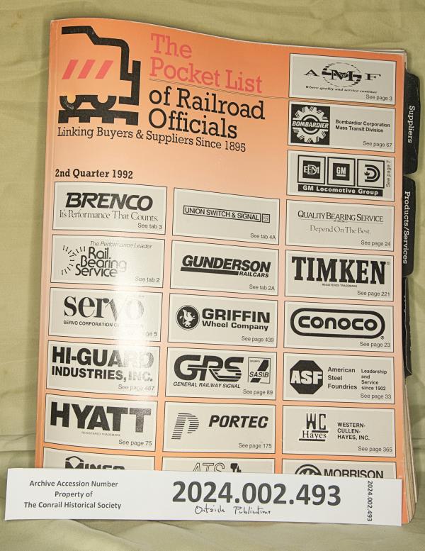 Pocket List of Railroad Officials 2nd Q. 1992