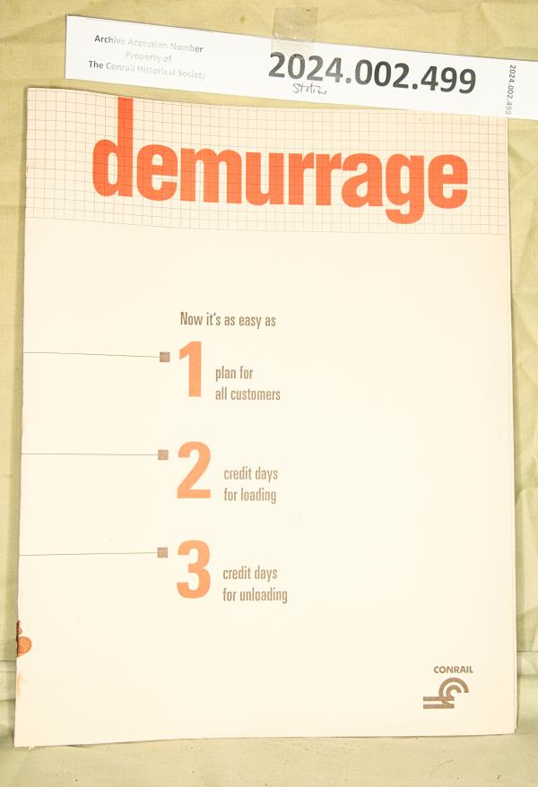 CR demurrage pamphlet Now It's As Easy As 1-2-3