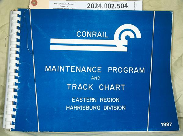 Track Chart, Eastern Region, Harrisburg Division, 1987