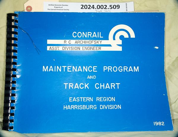 Track Chart, Eastern Region, Harrisburg Division, 1982
