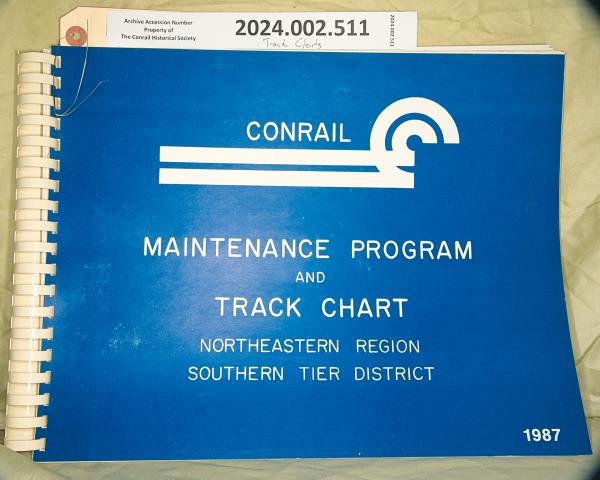 Track Chart, Northeastern Region, Southern Tier District, 1987