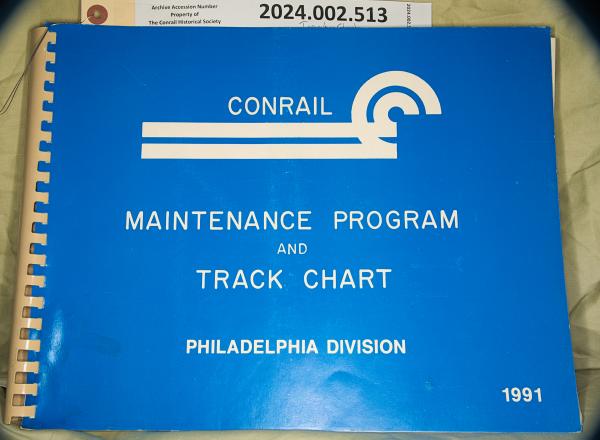 Maintenance program & track chart, Philadelphia Division, 1991
