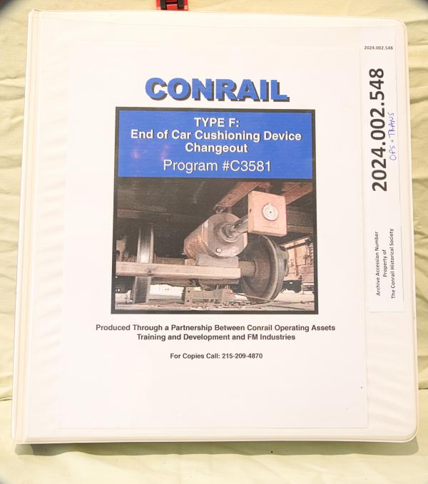 Type F End of Car Cushioning Device and Changeout, written instructions & videotape 1998-05-19