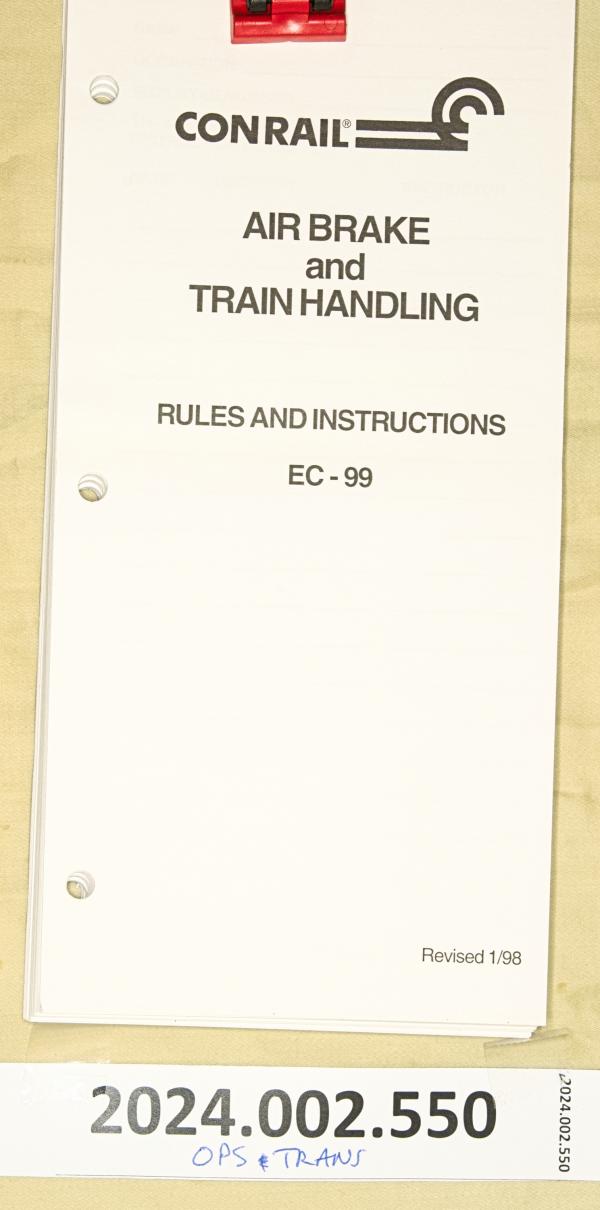 CR Air Brake and Train Handling Rules & Instructions, Form EC-99, Rev 1998-01-01