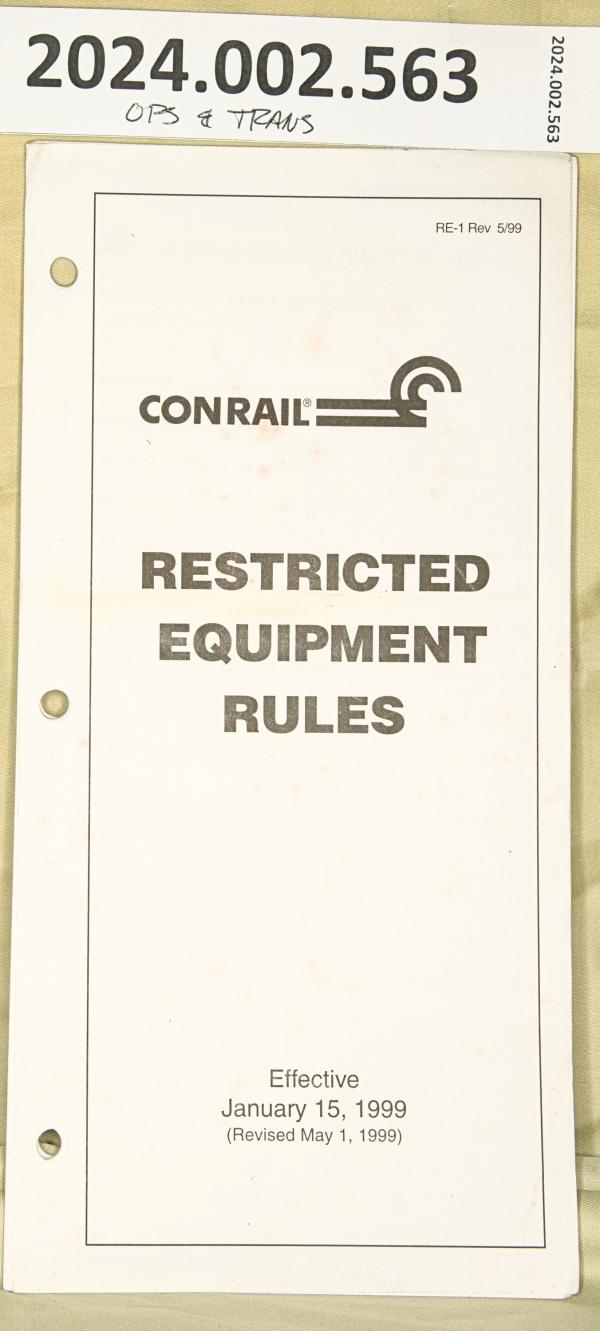 Restricted Equipment Rules eff. 1999-01-15 rev. 1999-05-01