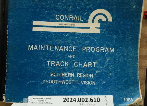 Track chart Southern Region Southwest Division 1986