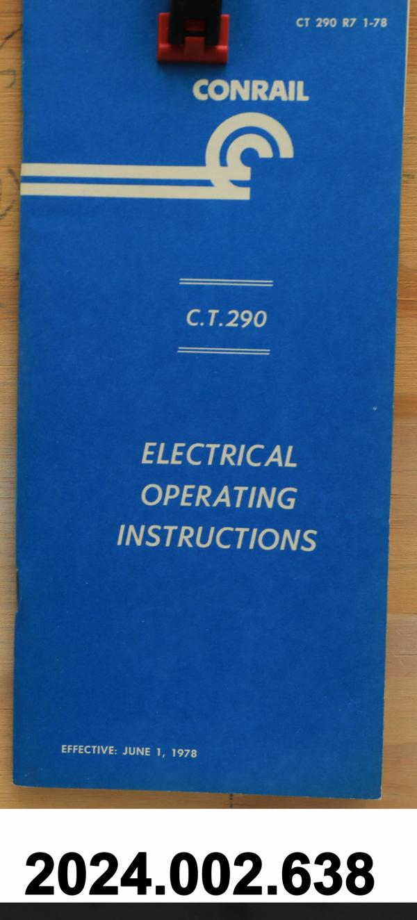 Electrical Operating Instructions booklet C.T. 290, eff. 1978-06-01