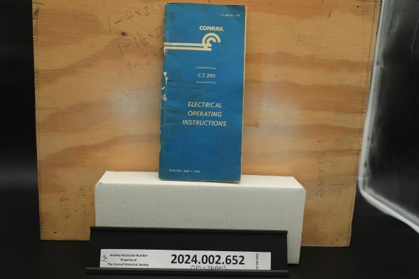 Electrical Operating Instructions booklet C.T. 290, eff. 1978-06-01