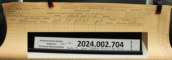 Dearborn Div. dispatchers' Record of Train Movements, blanks
