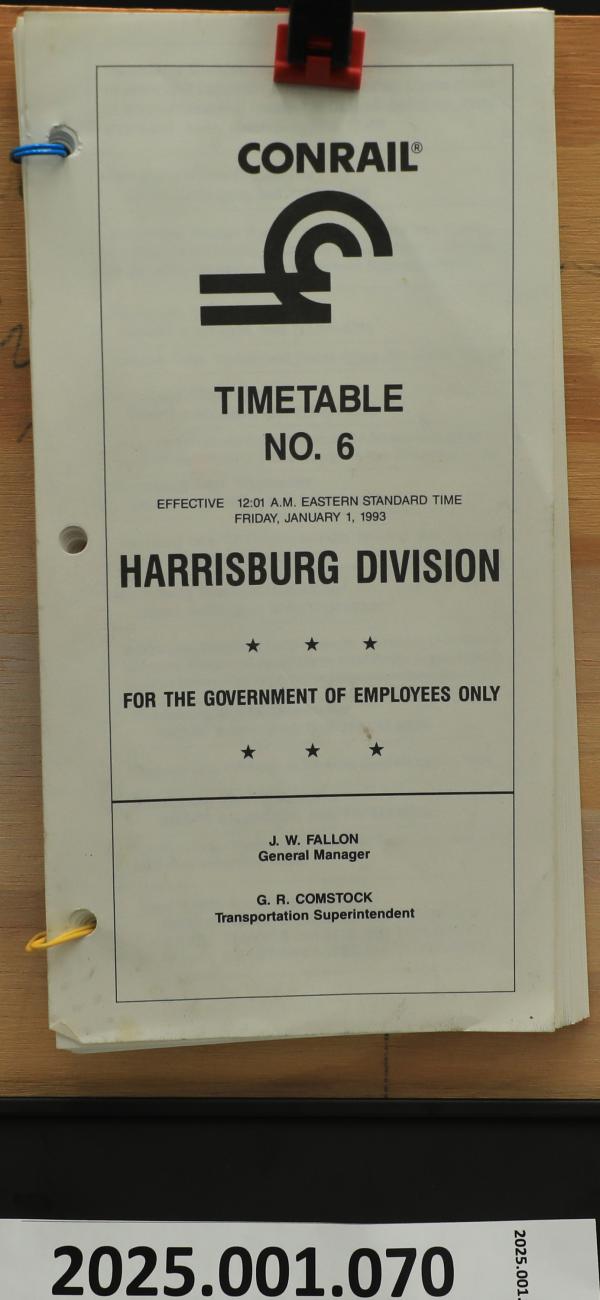 CR Harrisburg Division ETT No. 6, 1993-01-01