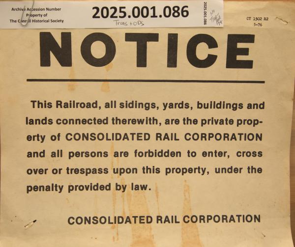 CR No Trespassing sign, 1976