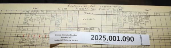 Southern Tier train dispatcher sheet, 1989-06-11