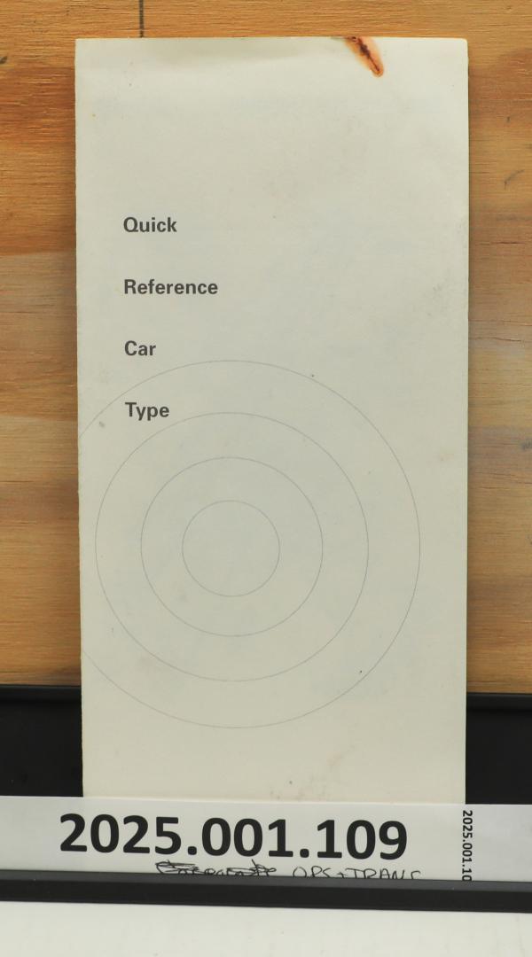 Quick Reference Car Type