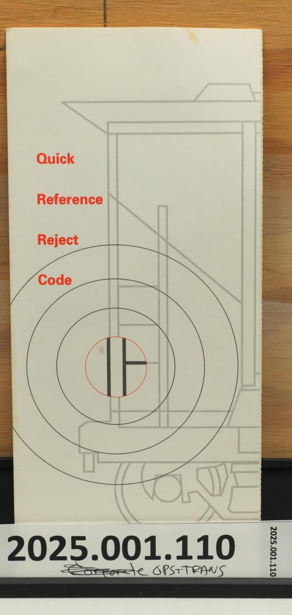 Quick Reference Reject Codes