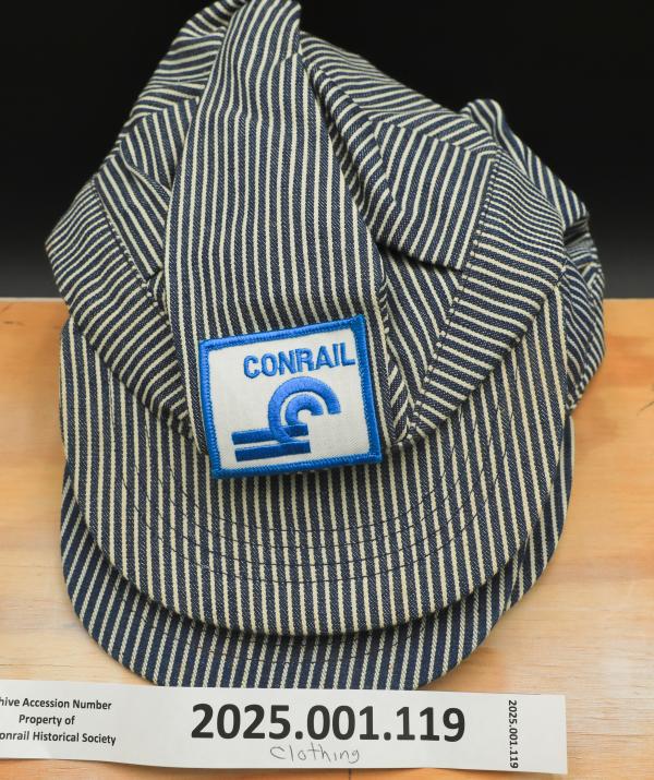 Engineer hat with Conrail patch