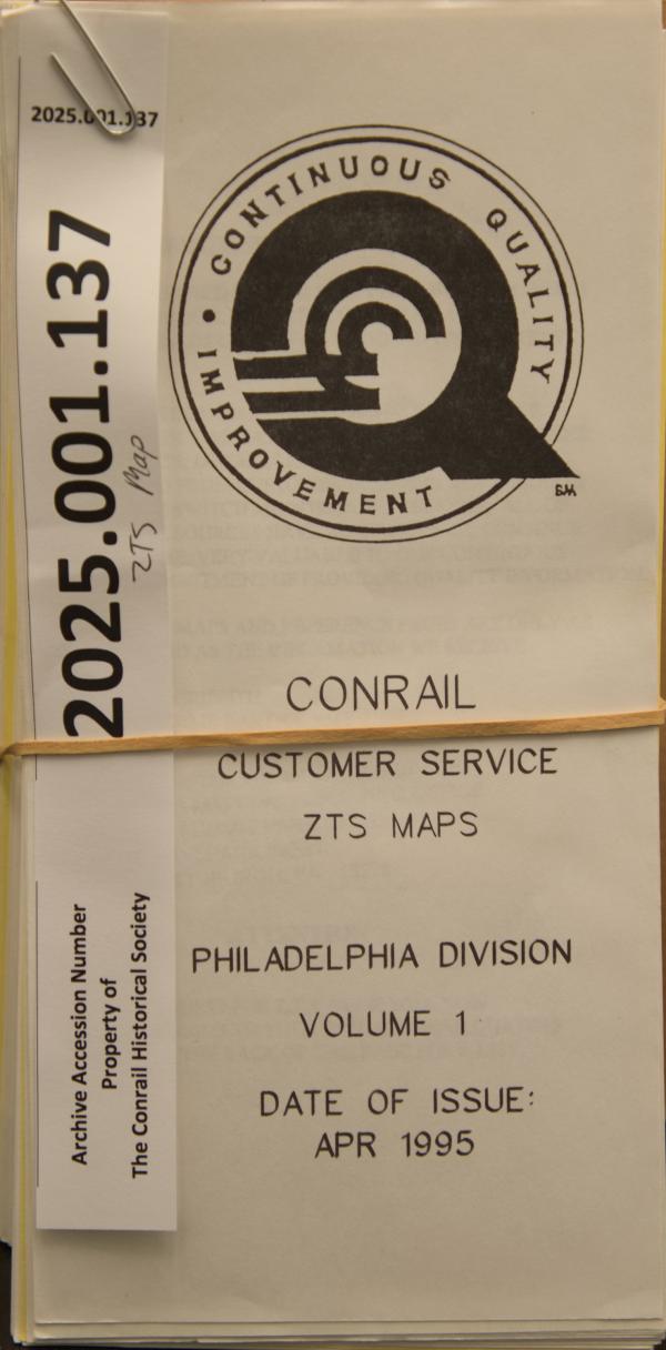 Philadelphia Division ZTS maps, Vol. 1, April 1995