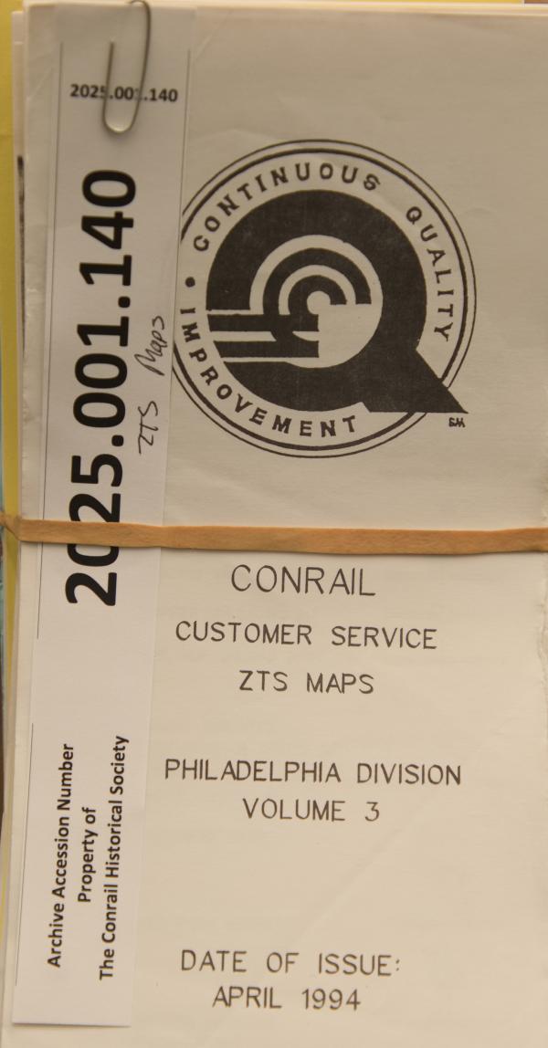 Philadelphia Division ZTS maps, Vol. 3, April 1994