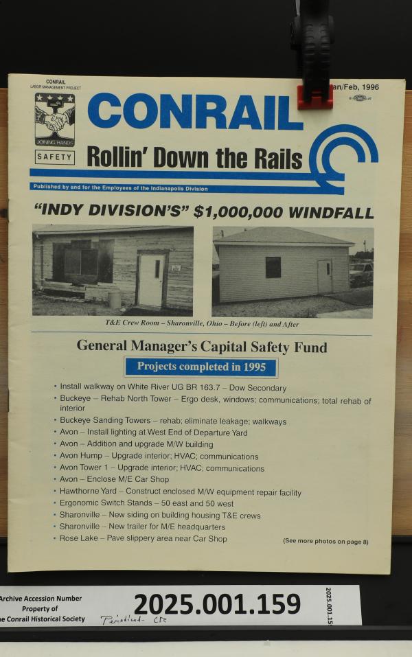 Conrail Rollin' Down The Rails, Indianapolis Division Newsletter, 1996-01 (Jan/Feb 1996)