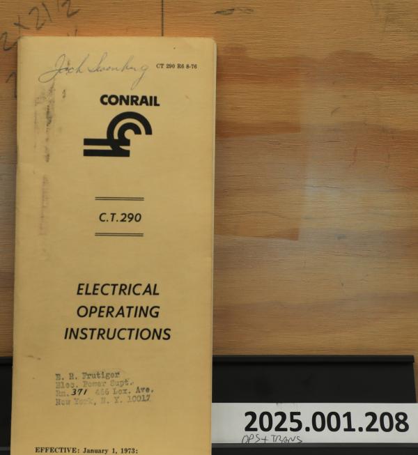 CR Electrical Operating Instructions, 1973-01-01