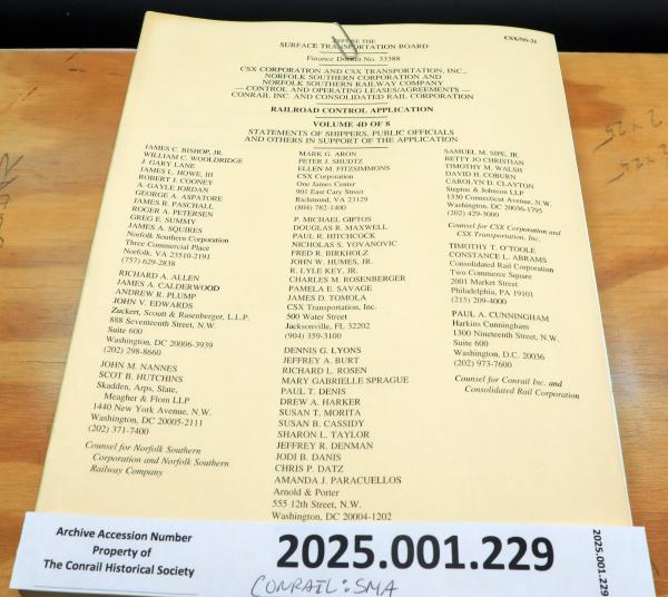 CR Split document, STB Finance Doc. 33388, vol. 4D of 8