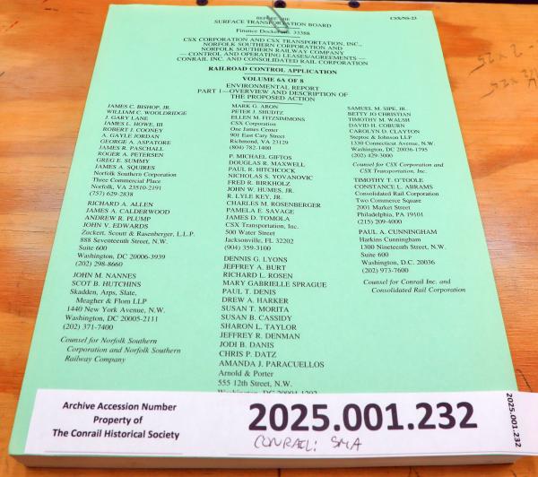 CR Split document, STB Finance Doc. 33388, vol. 6A of 8