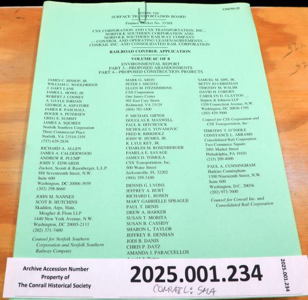 CR Split document, STB Finance Doc. 33388, vol. 6C of 8