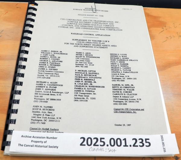 CR Split document, STB Finance Doc. 33388, supplement to vol. 3 of 8