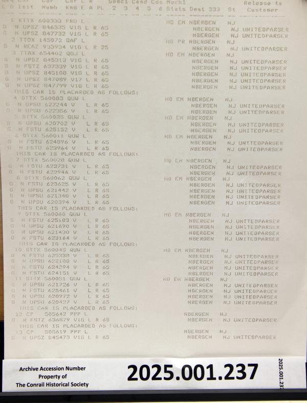 TV 100 consist list, 1999-05-27