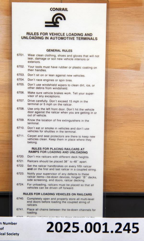 CR Rules for Loading/Unloading Vehicles at Automotive Terminals