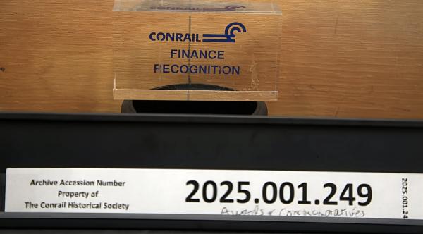 Conrail Finance Award, lucite desk award