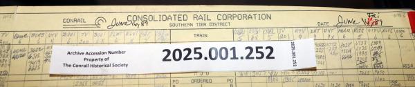 Southern Tier Train Dispatcher Sheet 1989-06-16