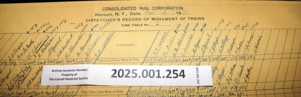 Hornell Train Dispatcher Sheet 1977-06-12