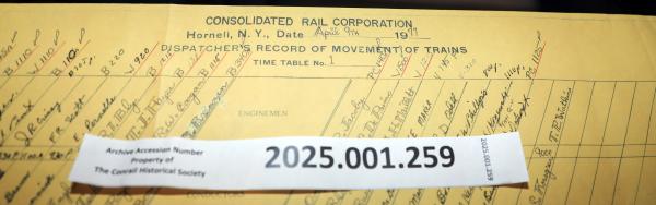 Hornell Train Dispatcher Sheet 1977-04-09