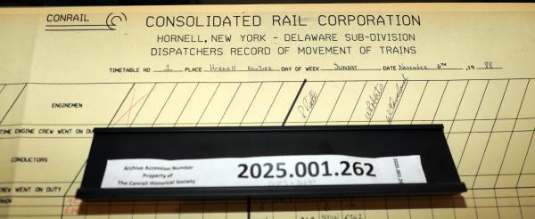 Hornell Train Dispatcher Sheet Delaware Subdivision 1988-11-06