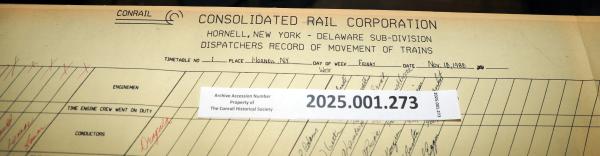 Hornell Train Dispatcher Sheet Delaware Subdivision 1988-11-19