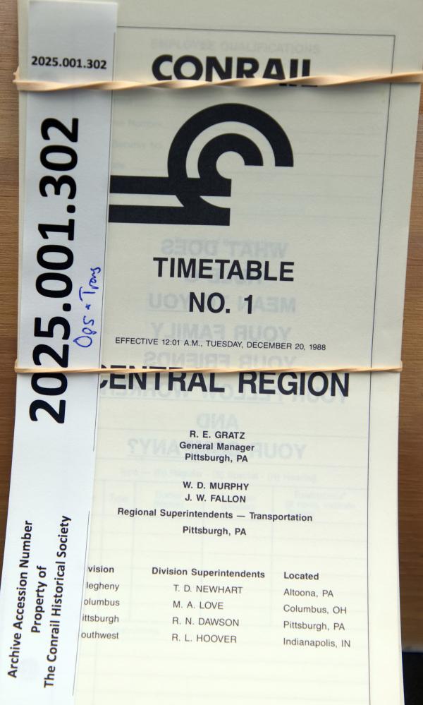 Pittsburgh Division, Central Region, ETT No. 1 1988-12-20