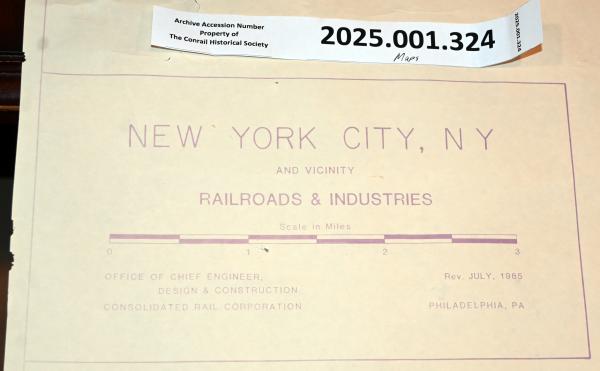 Map New York City Railroads & Industries, Tarrytown to Brooklyn, 1985-07-01