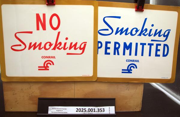No Smoking and Smoking Permitted signs, June 1976