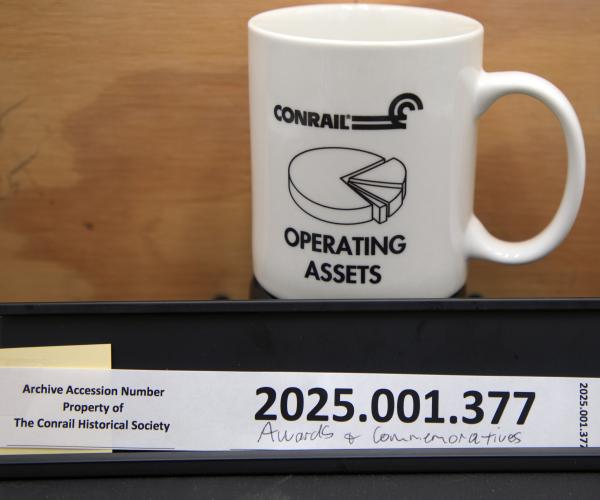 CR operating assets mug, black on white